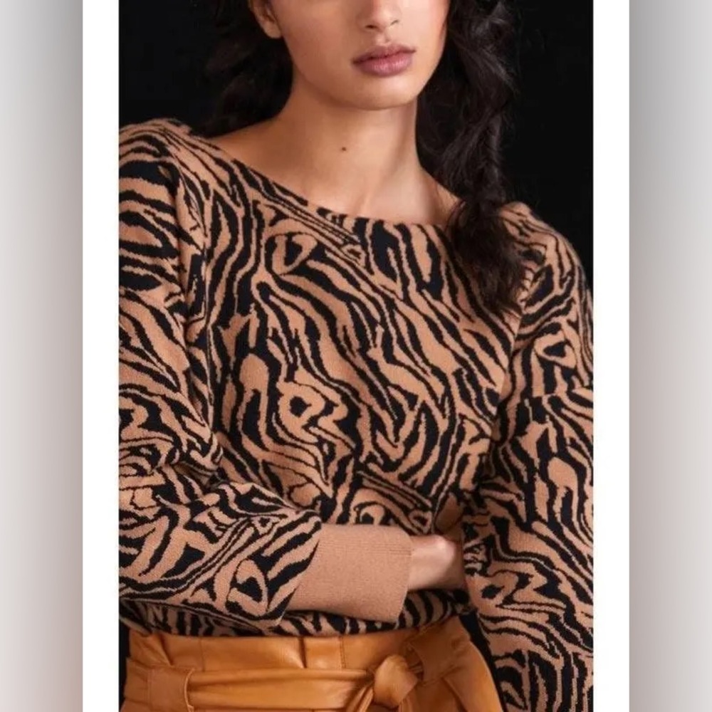Maeve Zebra Print Sweater  XL